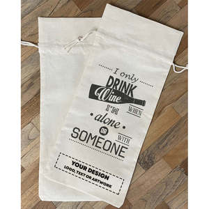 Bolsas de Vino con Diseño 'Solo Bebo Vino Cuando Estoy Solo o Con Alguien' - Product Image 2