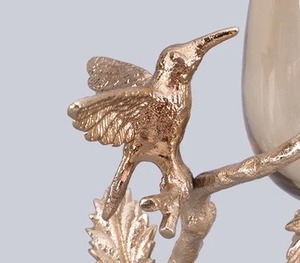 Portavelas de aluminio de vidrio dorado de lujo, escultura inspirada en la naturaleza, agrega un ambiente elegante, cálido y acogedor para el hogar - Product Image 4