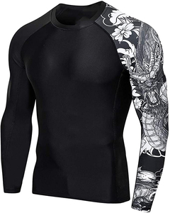 Superventas personalizado de una manga sublimación impresa Rash Guard protección UV tela de secado rápido Unisex tamaño Rash Guards en venta - Product Image 6