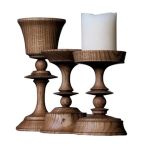 Bougeoir en bois en gros d'usine fini nouveau bougeoir pour la décoration de la maison bougeoir pour la décoration d'anniversaire de mariage - Product Image 4