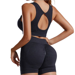 Offre Spéciale femmes ensemble pantalon haute qualité Gym Sportswear Logo personnalisé Gym 2 pièces costumes Sportswear antichoc - Product Image 6