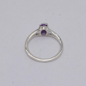 Vente en gros d'anneaux de style bohème en argent sterling 925, pierres précieuses d'améthyste de coupe ovale naturelle, look incroyable, bijoux en vrac Sobiz - Product Image 4