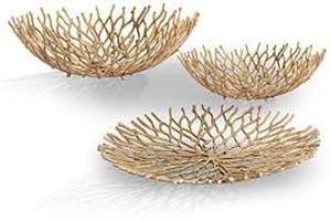 Bol décoratif en métal doré à motif de feuilles, design moderne et luxueux, respectueux de l'environnement, pour servir des fruits, plateau en métal personnalisé à motif de feuilles - Product Image 4