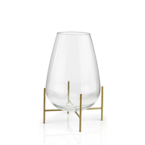 Jarrón Decorativo de Vidrio de Lujo Moderno con Base de Metal, Decoración del Hogar, Centro de Mesa para Bodas, Jarrón de Vidrio y Cristal - Product Image 4