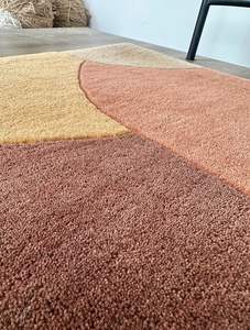 Tapis d'intérieur en laine tufté à la main, écologique, antibactérien, adapté aux animaux domestiques, moderne, abstrait, blocs de couleur, extra épais, multicolore - Product Image 4