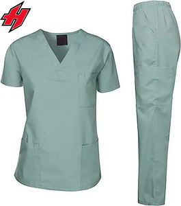 Trajes exfoliantes elásticos para mujer, uniformes de enfermería transpirables para correr, uniformes médicos de Spandex para uso en salón de belleza - Product Image 2