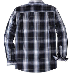 Chemise boutonnée décontractée pour homme, manches longues, qualité supérieure 100% coton, coupe régulière, flanelle anti-rides - Product Image 2