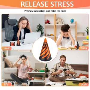 Spiral Cone Fidget Toy Impossible Cone Desktop Deco Souvenir Gift Mini 3D Printed Spiral Cone Stress Relief Desk Toy - Product Image 2