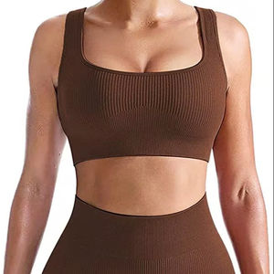 Venta al por mayor conjunto de yoga Color a juego Cruz en la espalda Conjunto de yoga con tiras Ropa deportiva Mujeres Gimnasio Fitness conjuntos de yoga - Product Image 1