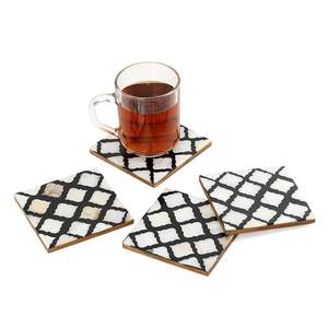 Posavasos de la mejor calidad, posavasos con incrustaciones de hueso, posavasos de resina con incrustaciones de hueso para cocina y mesa en Star Crafts India - Product Image 4