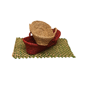Cesta decorativa de hierba Sabai con tejido rústico tradicional hecho a mano para un almacenamiento elegante y un hogar sostenible ecológico - Product Image 6