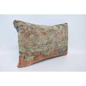 <b>Beige</b> Wool Kantha Patchwork Pillow 16x24 Inch Decorative <b>Cushion</b> Woven Embroidered Vintage Square Print Portable Bedding Floor - Product Image 3