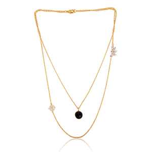 Último diseño hecho a mano 18K chapado en oro natural múltiples piedras preciosas colgante collar Demi joyería fina fabricante - Product Image 4