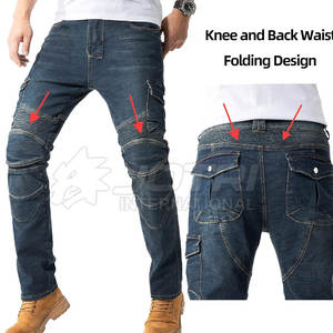 กางเกงยีนส์ขี่มอเตอร์ไซด์สำหรับผู้ชายกางเกงยีนส์ขี่มอเตอร์ไซด์สำหรับผู้ชายดีไซน์ใหม่ล่าสุดออกแบบได้ตามต้องการ - Product Image 3