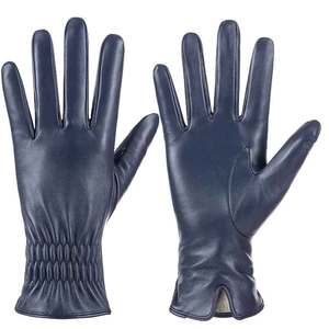 Gants en cuir imperméables à écran tactile Gants en cuir à doigts entiers Gants en cuir pour hommes à la mode - Product Image 1