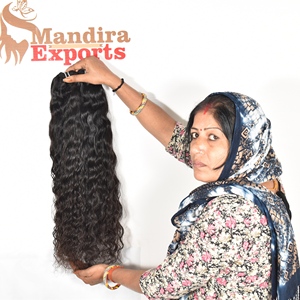 Vendeur de cheveux naturels à donneur unique, faisceaux noirs vierges purs bouclés, extensions de cheveux humains bruts au temple Remy, vente en gros - Product Image 3