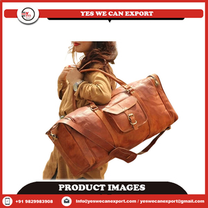 Venta caliente de diseño personalizado Vintage impermeable cremallera Unisex cuero genuino tamaño de la cabina bolsa de viaje para la venta precio bajo - Product Image 5