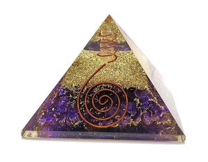 Làm bằng tay thạch anh tím Onyx kim tự tháp với Đồng Bụi-Aura làm sạch & EMF lá chắn-Chakra cân bằng & EMF bảo vệ - Product Image 2