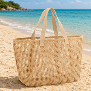 Mesh <b>Beach</b> Tote <b>Bag</b> Large Capacity Summer Outdoor Travel Shoulder <b>Bag</b> for <b>Women</b> - Product Image 2