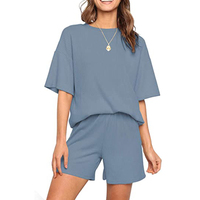 Fabricant de vêtements décontractés pour femmes personnalisé ensemble d'été pour femmes short surdimensionné ensemble de short et t-shirt de jogging