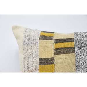 Beige 28x28 pulgadas Premium lana almohada lujo Vintage mullido Kilim Patchwork acento tejido cuadrado patrón para ropa de cama - Product Image 2