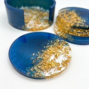 Unique Luxury 5mm Resin <b>Coaster</b> <b>Heat</b> Resistant Surface Handmade Premium Home Decor Customizable Colors Contemporary Design - Product Image 1