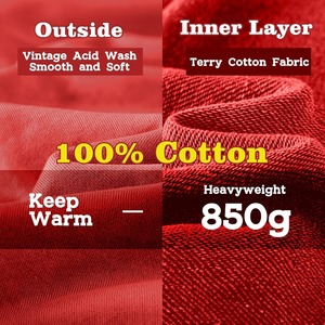 Sudadera con Capucha Unisex de Estilo Vintage Lavada al Ácido para Hombre y Mujer, Sudadera de Algodón Grueso para Hombre, Nueva Moda 2025 - Product Image 5