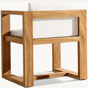 Chaise individuelle en teck de haute qualité, équipée de mousse souple, pour usage extérieur et résistante aux intempéries, en promotion. - Product Image 3