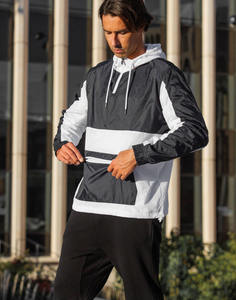 Chaqueta Cortavientos de Alta Calidad Personalizada HLAF con Cremallera, Estilo Urbano, Impermeable, con Capucha para Hombre, Diseño ODM Frontal - Product Image 6