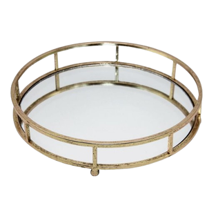 New Modern Steel <b>Gold</b> Metal Decorative <b>Mirror</b> Tray Christmas Wedding Restaurant & Dining Room Decorative Tray - Product Image 1