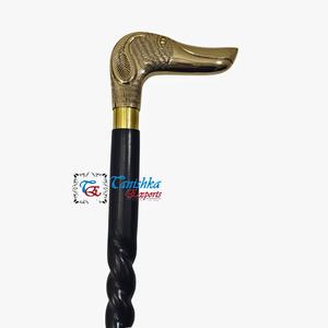 Bastón de madera negro espiral ajustable con mango de cabeza de perro pulido de latón para abuelo y abuela con precio al por mayor - Product Image 4