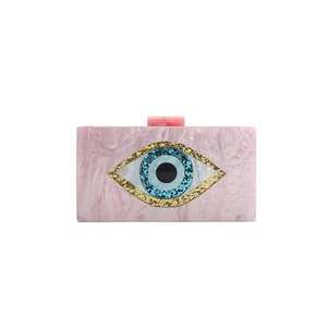 Bolso de mano de calidad de tendencia de mediados de siglo para mujer, bolso de mano de resina, bolso de noche, cadenas, cremallera impermeable, ligero para boda - Product Image 1