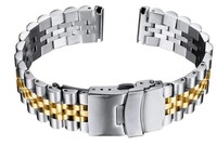 Correa de Reloj Inteligente Unisex de Lujo GD251 de Acero Inoxidable de 20-22 mm, Bicolor, Ajustable, Impermeable, Suave, Ligera, Transpirable, con Logotipo Personalizado