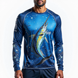 เสื้อตกปลาแขนยาวสำหรับผู้ชายมีวัสดุ dryfit และ UPF 50สำหรับการป้องกันแสงแดดที่ดีที่สุด - Product Image 1