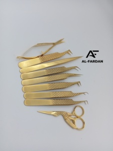 Juego de Pinzas para Pestañas Color Oro Plasma con Tijeras de Manicura para Cutículas, Pinzas para Pestañas de Acero Inoxidable Japonés con Logotipo Personalizado - Product Image 5