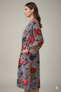 Robe de maison unisexe de luxe en velours, veste bohème avec doublure en coton indien, classique, élégante, sexy, cadeau pour adultes, été - Product Image 2