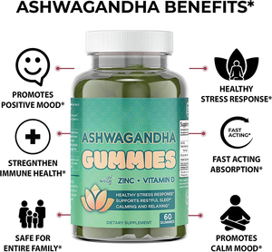Gummy Root alivia el dolor, gomitas, osos, Ashwagandha - Product Image 4