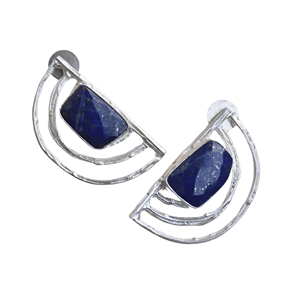 Boucles d'oreilles raffinées ornées de pierres précieuses polies, revêtement doré et bijoux de qualité supérieure - Product Image 3