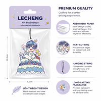 Désodorisant de voiture personnalisé super puissant en gros, carte parfumée suspendue avec personnage d'anime mignon et boîte de présentation de comptoir