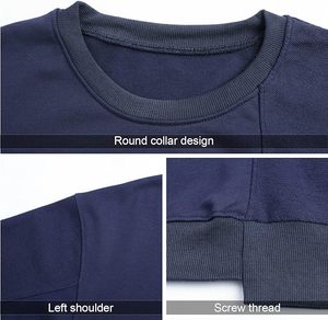 Sweat-shirts unisexes en tissu tricoté écologique avec logo personnalisé imprimé en polyester/coton/nylon, coupe classique, col rond, pour hommes - Product Image 5