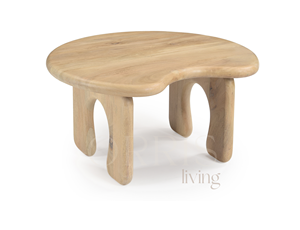 Table basse en bois massif moderne faite à la main, courbes organiques, construction durable, nettoyage facile, couleur personnalisée - Options en bois de sheesham, en chêne - Product Image 2