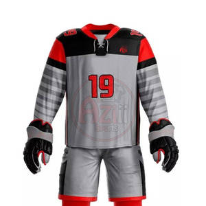 Precio de fábrica 100% poliéster suave al tacto conjunto de uniforme de hockey sobre hielo transpirable disponibilidad a granel para un juego cómodo - Product Image 4