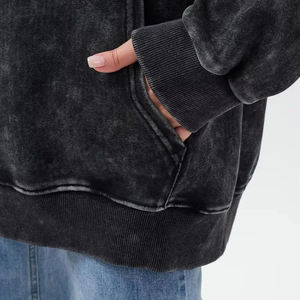 Sweat à capuche polaire surdimensionné hiver 360 Gsm pull en coton doux avec impression unique de lavage à l'acide imprimé personnalisé col long à capuche - Product Image 4