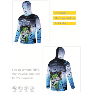 Nouveau sweat à capuche de pêche pour homme, grande taille, séchage rapide, respirant, en spandex/polyester, manches longues avec capuche - Product Image 2