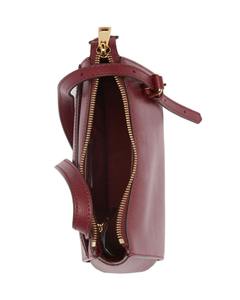 Sac à bandoulière pour femme en cuir véritable bordeaux, petit sac à main, deux bretelles réglables, fermeture éclair, pochette, imperméable - Product Image 2