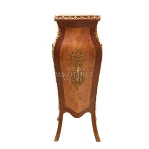 Pedestal Decorativo de Madera con Tapa de Mármol de Lujo - Product Image 2