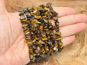 Bracelet en pierres naturelles œil de tigre sculptées, mascotte Feng Shui, cristal de guérison, gravier, pour hommes et femmes - Product Image 5