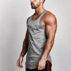 Haute qualité côtelé 290 GSM coton hommes Gym débardeurs respirant noir gris maillots usine en gros tricoté débardeurs - Product Image 5