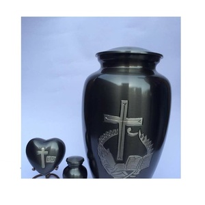 Urnas de cremación de precio al por mayor de Color gris, urna de Metal de nuevo diseño, suministros funerarios para cenizas humanas, urna de latón macizo - Product Image 4