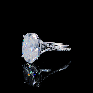 Elegante anillo de diamante ovalado cultivado en laboratorio, banda de oro amarillo macizo de 14k con pulido brillante, anillo de compromiso de 1 quilate, joyería fina para mujer - Product Image 2